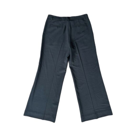 Theory Wide Leg Trouser Dark Grey Wool Blend High Waist Suit Pant 8 - Picture 2 of 7